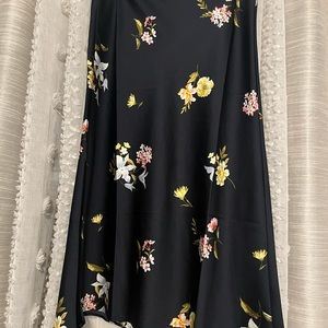 Loft navy satin polyester skirt